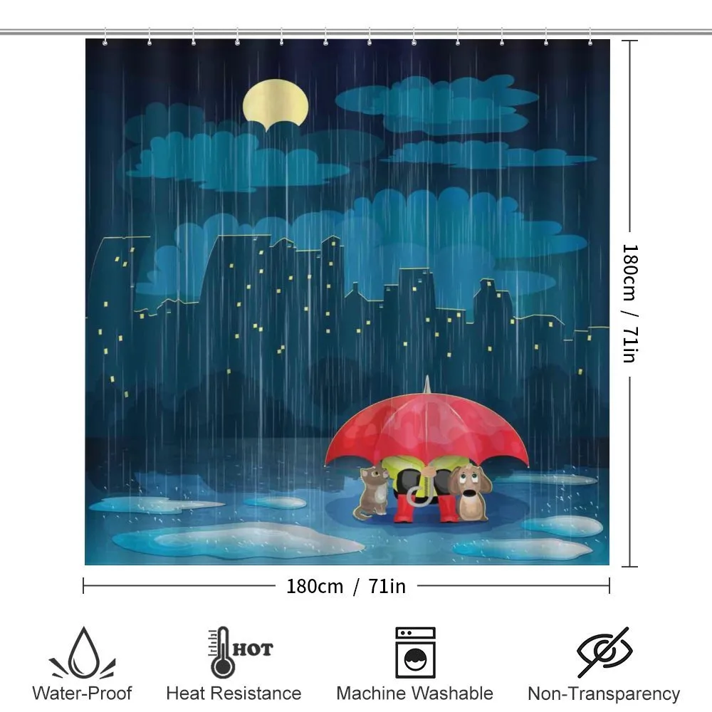Cartoon Animal under Rain — Detail 2