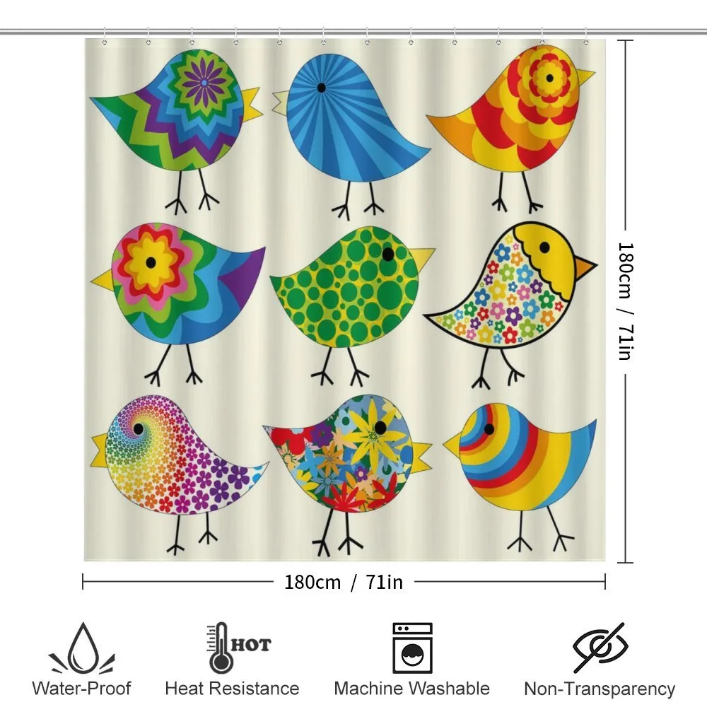 Colorful Funky Birds — Detail 2