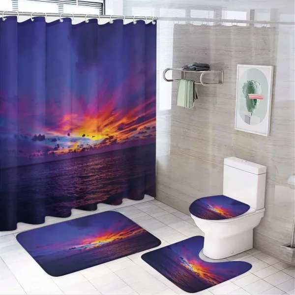 Dream Sunset Magenta on a shower curtain