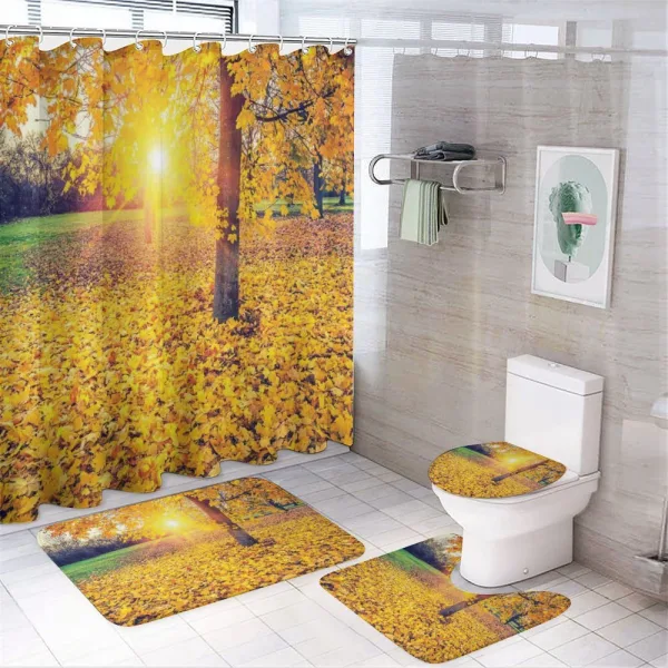 Evening Natural Park on a shower curtain