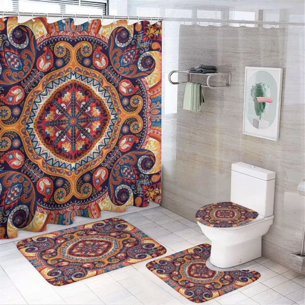 Flower Rug on a shower curtain