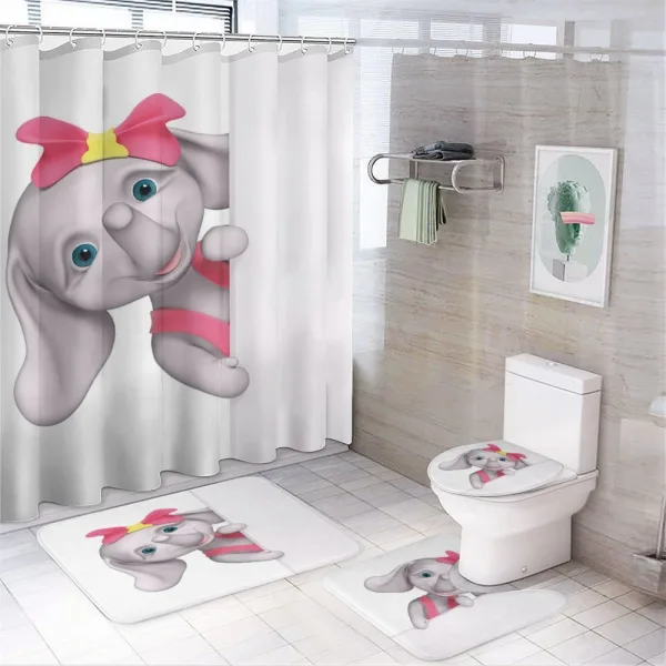 Funny Cartoon on a shower curtain