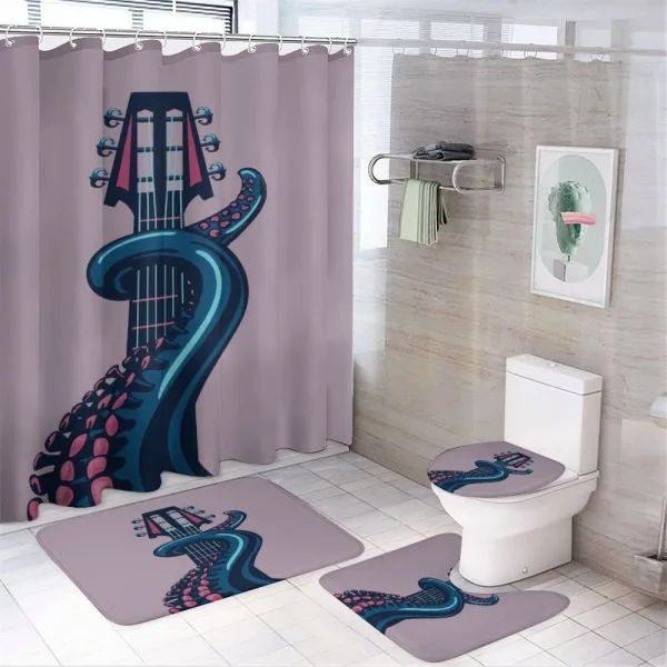 Guitar Music on a shower curtain