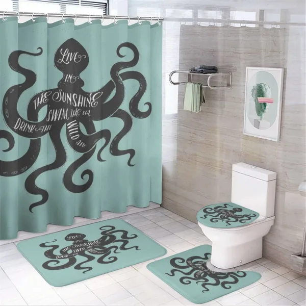 Inspiration Message Graphic on a shower curtain