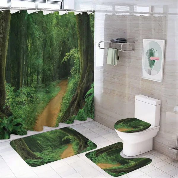 Jungle Forest Trees on a shower curtain