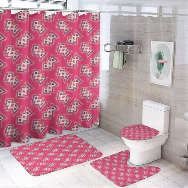 Modern 90s Style Elements on a shower curtain