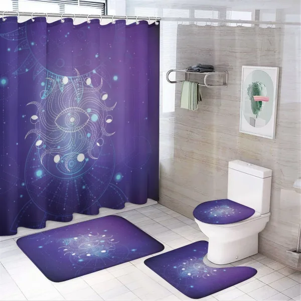 Mystic Eye and Ornaments Art on a shower curtain