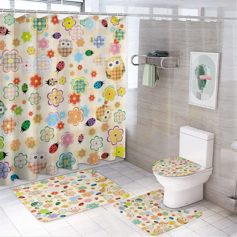 Owls Flowers Colorful — Your design