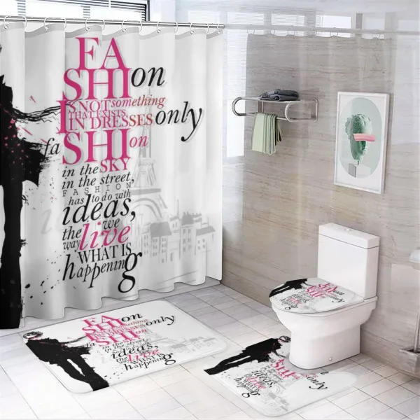 Paris Girl Words on a shower curtain