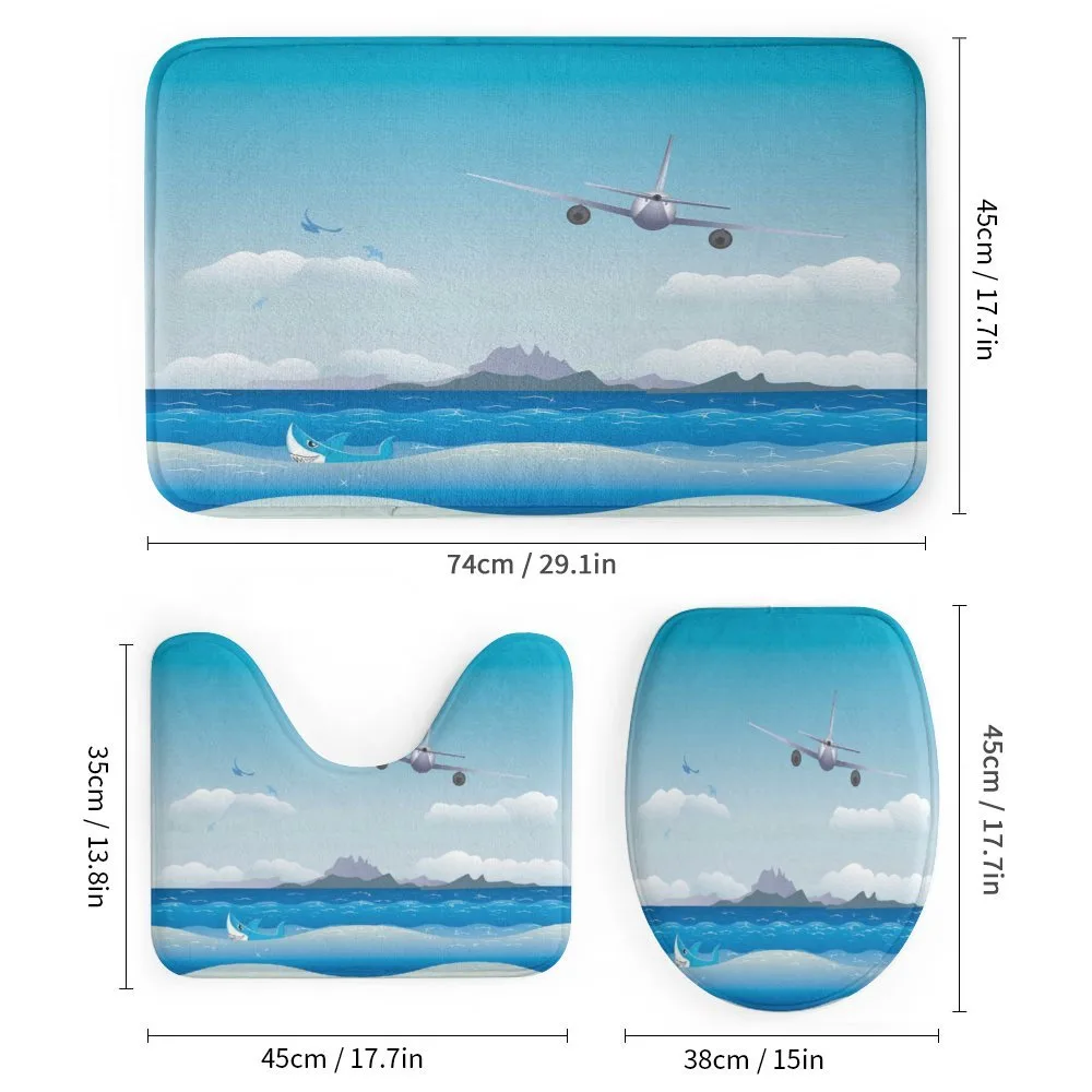 Plane Fly on Sea and Shark — Detail 1