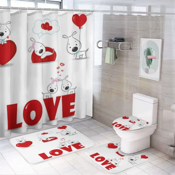 Puppy His Hers on a shower curtain
