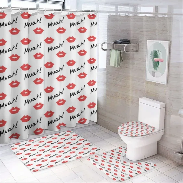Red Woman Lips Romance on a shower curtain