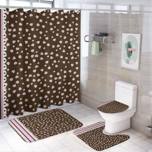 Romatinc Heart Motif on a shower curtain