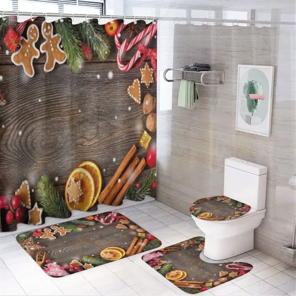 Spices Biscuits on a shower curtain