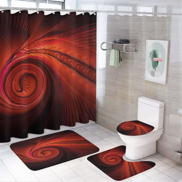 Surreal Waves Spiral Art on a shower curtain