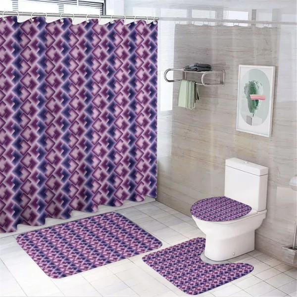 Trippy Tiles Ombre on a shower curtain