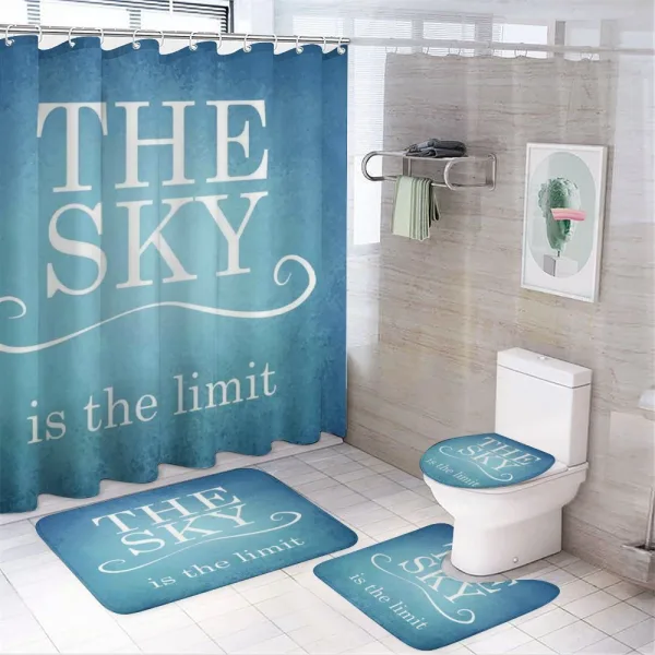 Typography Message on a shower curtain