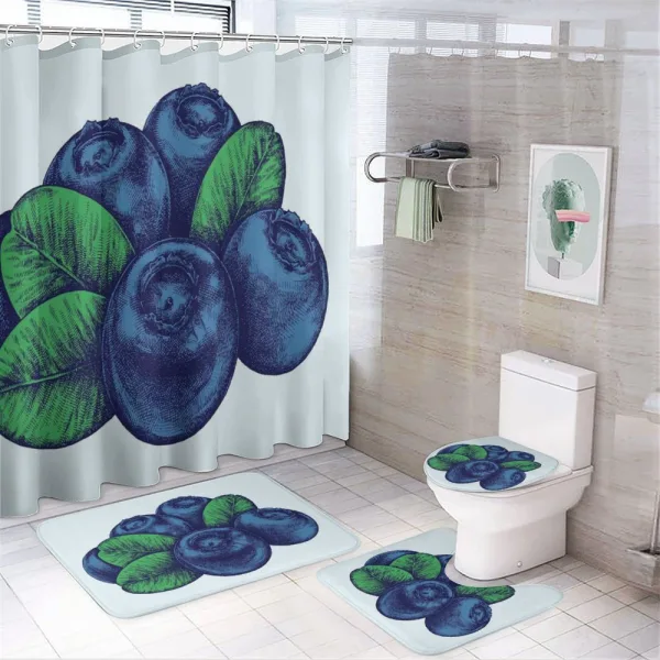 Vintage Blueberry on a shower curtain