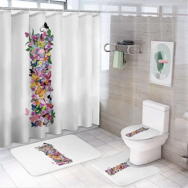 Blossoms Butterflies on a shower curtain