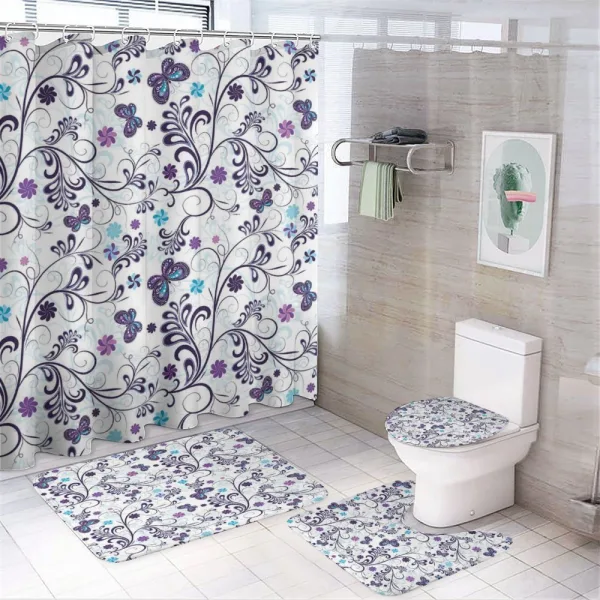 Butterflies and Swirls on a shower curtain