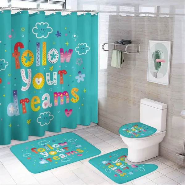 Childish Style Funny Clouds on a shower curtain