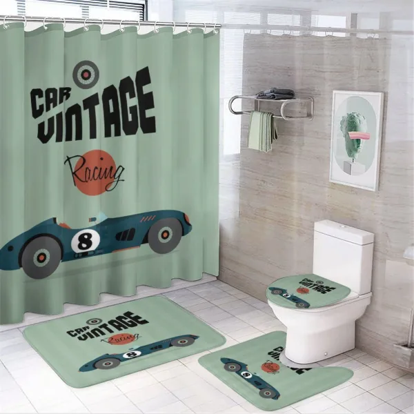 Classic Design Racing on a shower curtain