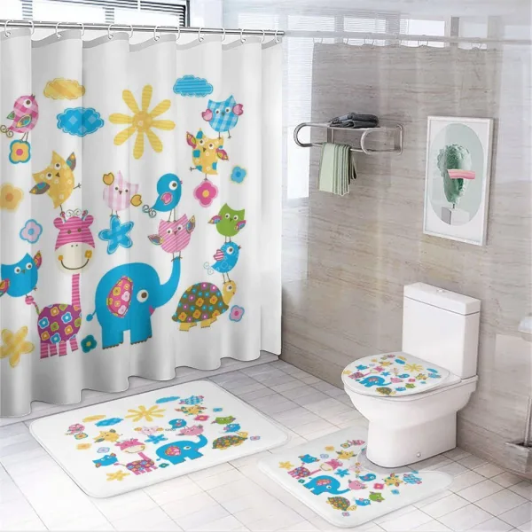 Dancing Characters on a shower curtain