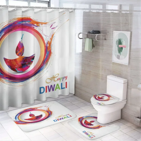 Diwali Candle on a shower curtain