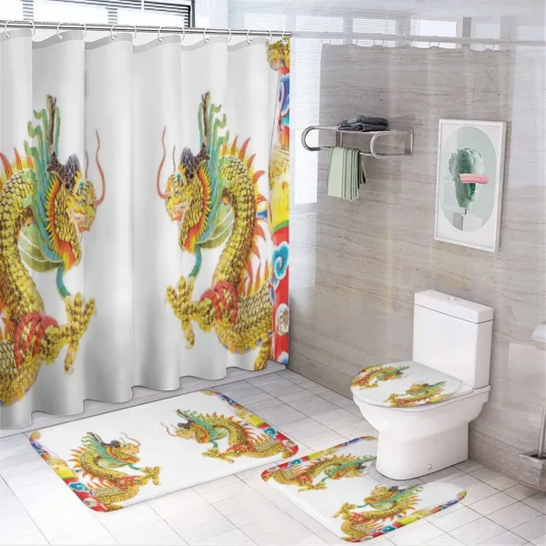 Dragon Oriental Culture on a shower curtain