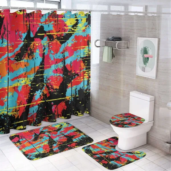 Drippy Painting on a shower curtain