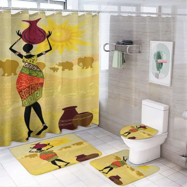 Elephants Sun Art on a shower curtain