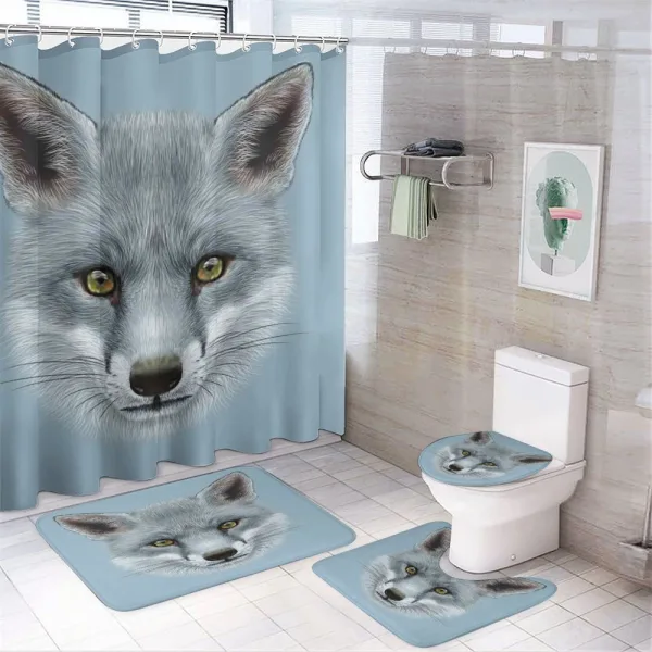 Fluffy Forest Creature on a shower curtain