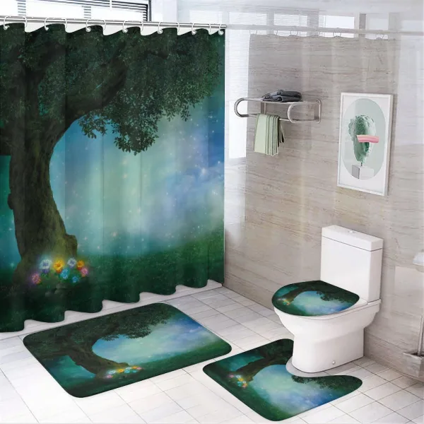Forest Night on a shower curtain