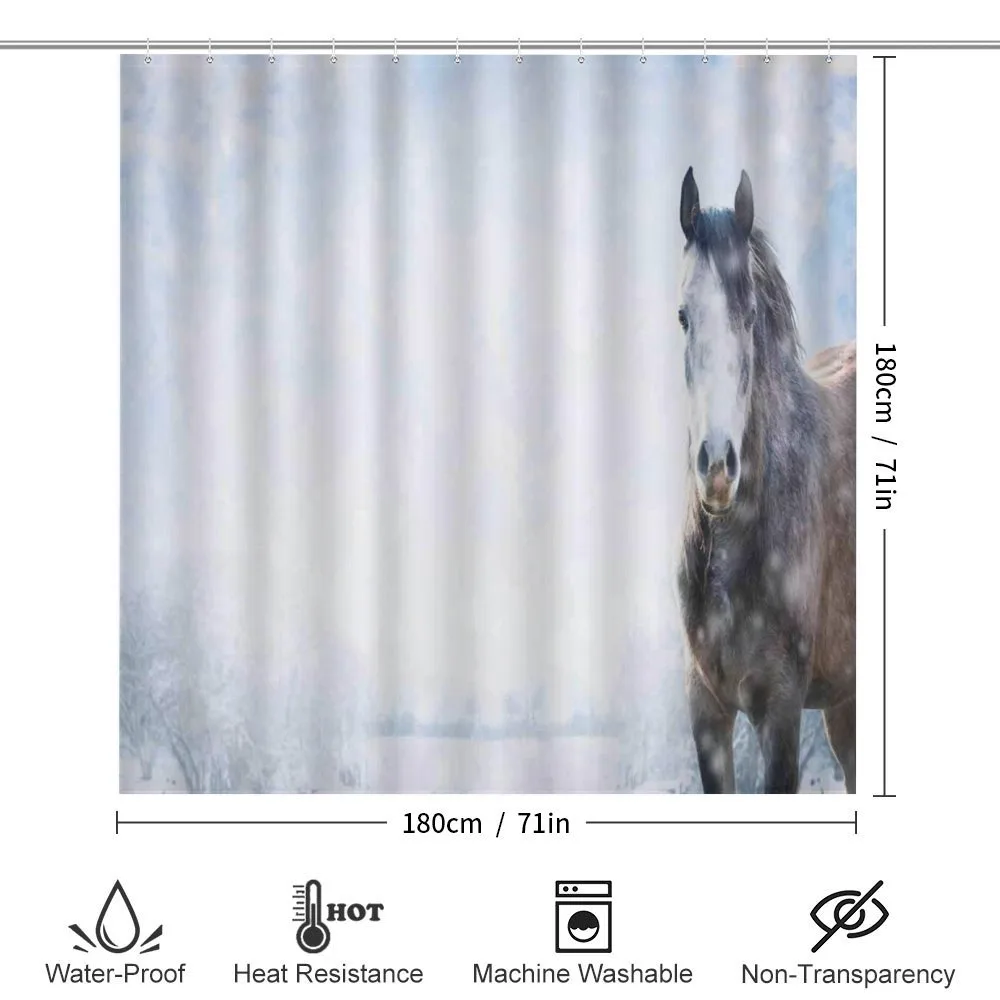Grey Horse Snow Scenery — Detail 2
