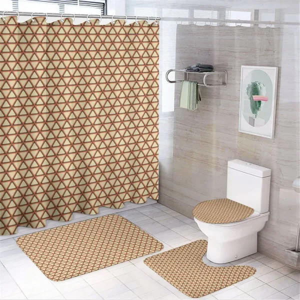 Grid Style Triangles on a shower curtain