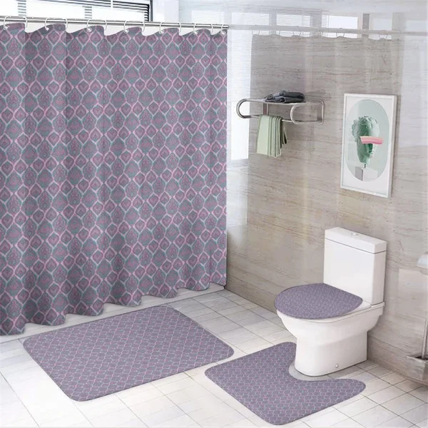 Hand Drawn Folk Ornaments on a shower curtain