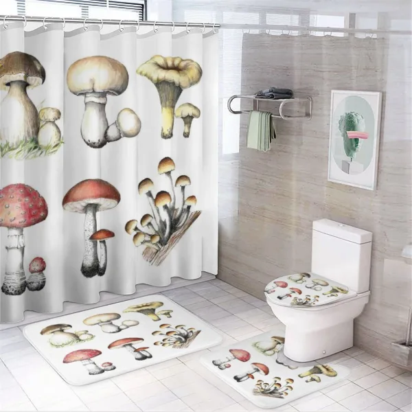 Hand Drawn Fungus on a shower curtain