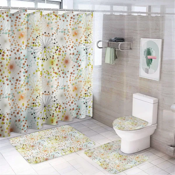 Lines with Vibrant Dot on a shower curtain