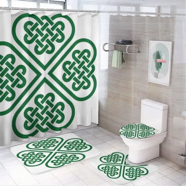 Monochrome Clover Art on a shower curtain