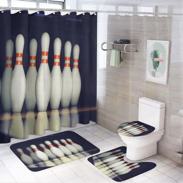 Pins on Alley on a shower curtain