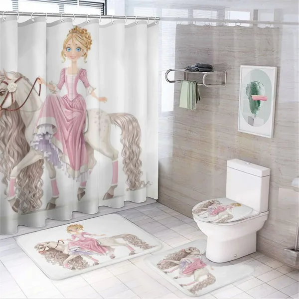 Princess on White Horse on a shower curtain