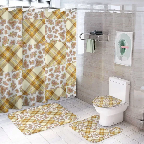 Retro Patchwork on a shower curtain