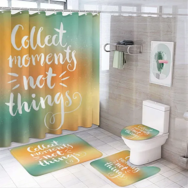 Romantic Saying Design on a shower curtain
