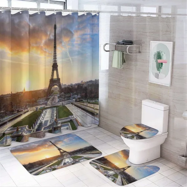 Scenic View Paris on a shower curtain