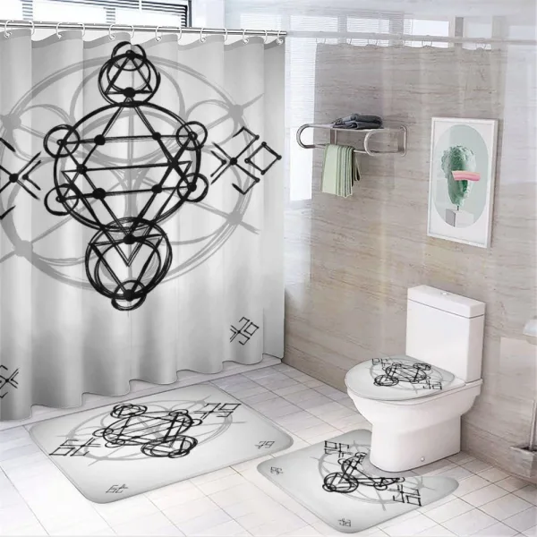 Sketch Illustration on a shower curtain