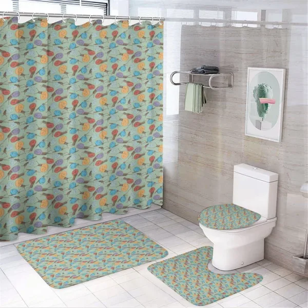 Snails and Mollusks on a shower curtain