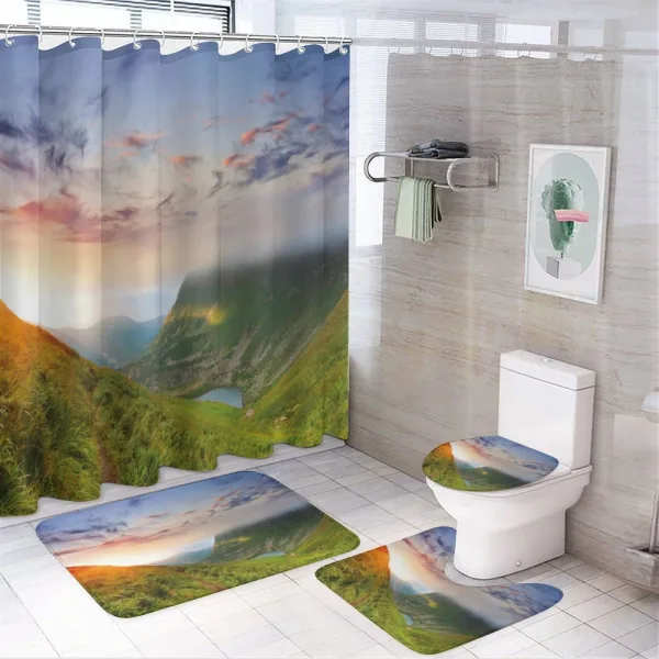 Sunrise Mottled Clouds on a shower curtain