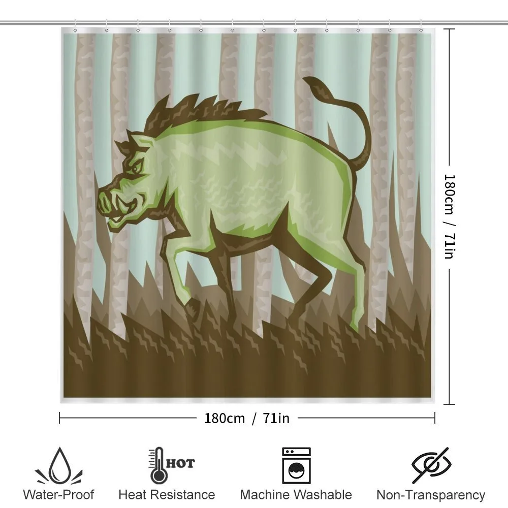 Vintage Pig Boar in Woods — Detail 2