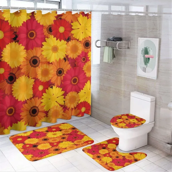 Warm Tones Flowers on a shower curtain