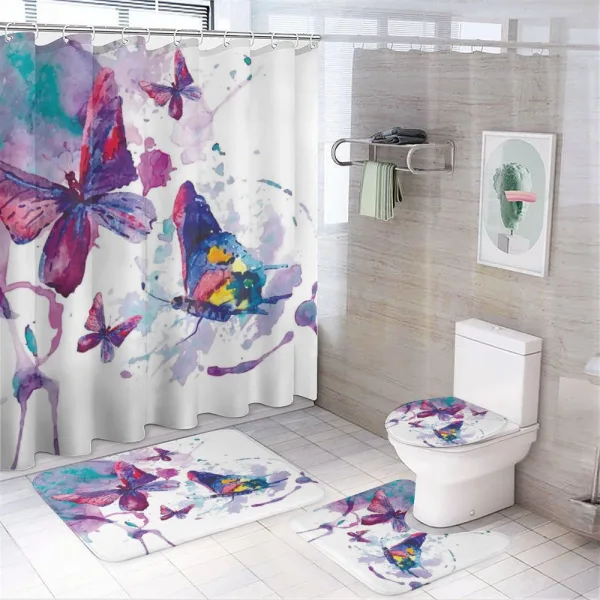 Watercolor Art Modern on a shower curtain